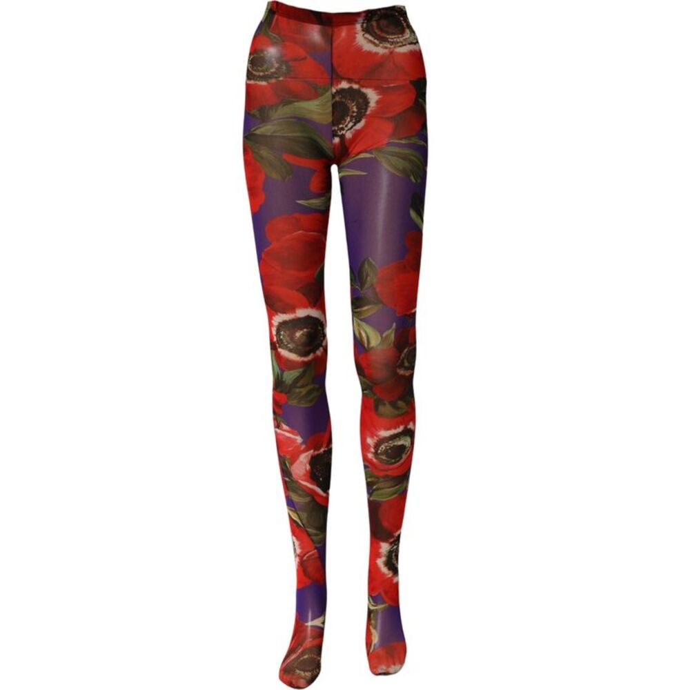Dolce & Gabbana Multicolor Floral Nylon Tights Stockings Women's Socks